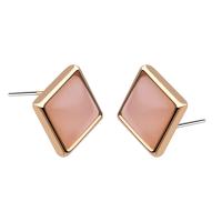 Zinc Alloy Stud Earring with Natural Stone plated 10mm Sold By Pair
