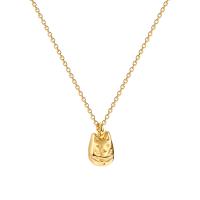 Титановые стали ожерелье, титан, Кошка, плакированный настоящим золотом, ювелирные изделия моды & Женский, Золотой, продается PC