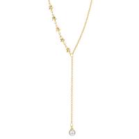 Titanstahl Halskette, mit Perlen, vergoldet, Modeschmuck & für Frau, goldfarben, verkauft von PC