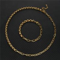 Edelstahl Schmucksets, Armband & Halskette, plattiert, 2 Stück & Modeschmuck & unisex, keine, verkauft von setzen