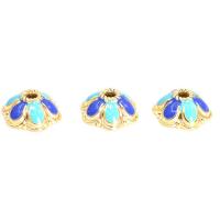 Zinc Alloy Bead Cap Flower gold color plated DIY & enamel nickel lead & cadmium free Approx 2mm Sold By PC