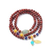 Agate Jewelry Bracelet, Yunnan Red Agate, with Aventurine & Lapis Lazuli & ​Amazonite​ & Lampwork & Amethyst, Unisex, vermeil, 5mm, Length:Approx 14-16 cm, Sold By PC