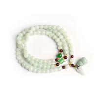 Gemstone Bracelets, Jadeite, with Kosmochlor Jade & Garnet, Unisex & different styles for choice, green, 6mm, Length:Approx 14-16 cm, Sold By PC