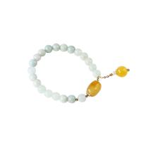 Gemstone Bracelets, Jadeite, with Tibetan Style bead & Agate & Freshwater Pearl, gold color plated, for woman, more colors for choice, 7.50mm, Length:Approx 14-16.5 cm, Sold By PC