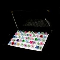 Resin fingerring, Zinc Alloy, med Resin, Flower, for kvinde, blandede farver, 200x200x30mm, 50pc'er/Box, Solgt af Box