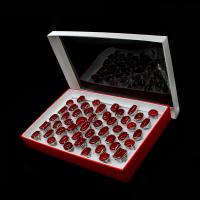 Türkis Fingerring, Zinklegierung, mit Türkis, unisex, rot, 200x200x30mm, 50PCs/Box, verkauft von Box
