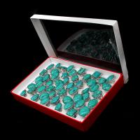 Turquoise Finger Ring, Tibetan Style, with turquoise, Unisex, green, 200x200x30mm, 50PCs/Box, Sold By Box