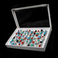 Türkis Fingerring, Zinklegierung, mit Türkis, unisex, gemischte Farben, 200x200x30mm, 100PCs/Box, verkauft von Box