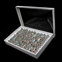 Harz-Fingerring, Zinklegierung, mit Harz, für Frau, gemischte Farben, 20x20x3mm, 100PCs/Box, verkauft von Box