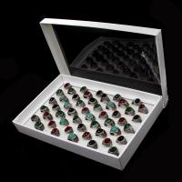 Resin ringen, Zinc Alloy, met Hars, uniseks, gemengde kleuren, 20x20x3mm, 50pC's/box, Verkocht door box