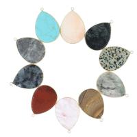 Gemstone Pendants Jewelry, Brass, with Gemstone, Teardrop, more colors for choice, 30x40mmuff0c35x55mm, Sold By PC
