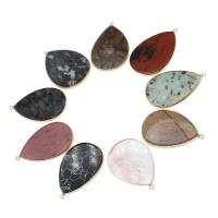 Gemstone Pendants Jewelry, Brass, with Gemstone, Teardrop, more colors for choice, 35x50mmuff0c25x35mm, Sold By PC