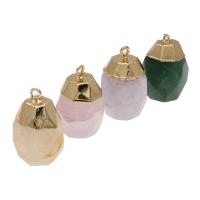 Quartz Gemstone Pendants, Brass, with Quartz, more colors for choice, 31x21x21mm, Sold By PC