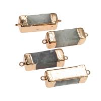 Quartz Connector Brass with Clear Quartz Rectangle mixed colors Sold By PC