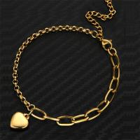 Bijoux bracelet en acier inoxydable, coeur, Placage, bijoux de mode & pour femme, plus de couleurs à choisir, Vendu par PC