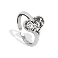 Brass Cuff Finger Ring, Heart, plated, Adjustable & for woman, more colors for choice, 12.60mm, Sold By PC