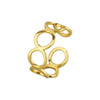 Brass Cuff Finger Ring plated Adjustable & for woman & hollow 5.60mm Sold By PC