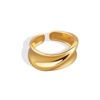 Brass Cuff Finger Ring plated Adjustable & for woman 8.40mm Sold By PC