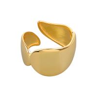 Brass Cuff Finger Ring plated Adjustable & for woman 11.70mm Sold By PC