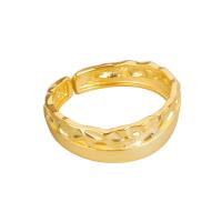 cobre Cuff Ring Finger, banhado, para mulher & superfície irregular, Mais cores pare escolha, 5.50mm, vendido por PC