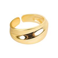 Brass Cuff Finger Ring plated Adjustable & for woman 9.10mm Sold By PC