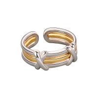 Žalvarinis Cuff Finger Ring, padengtą, Reguliuojamas & moters, daugiau spalvų pasirinkimas, 7.20mm, Pardavė PC