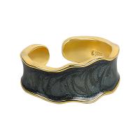 Brass Cuff Finger Ring plated Adjustable & Hand-Painted Enamel Glaze & for woman 10.50mm Sold By PC