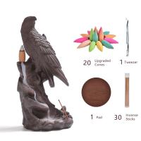 Backflow Incense Burner, Porcelain, plated, for home and office & durable, 27x17x15cm, Sold By PC