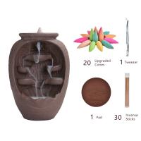 Backflow Incense Burner, Porcelain, plated, for home and office & durable, 27x17x15cm, Sold By PC