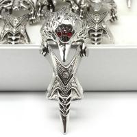 Tibetan Style Finger Ring, for man & with rhinestone, silver color, 210x210x140mm, 50PCs/Box, Sold By Box