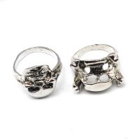 Zink Alloy Finger Ring, Skull, för människan, silver, 200x200x30mm, 50PC/Box, Säljs av Box