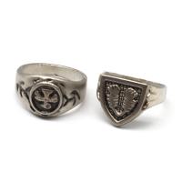 Zinc Alloy Finger Ring, voor de mens, zilver, 200x200x30mm, 100pC's/box, Verkocht door box