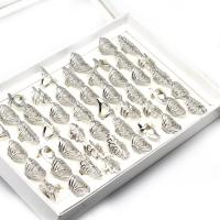 Tibetan Style Finger Ring, Unisex, silver color, 210x210x140mm, 50PCs/Box, Sold By Box