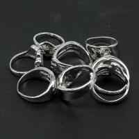 Zinc Alloy fingerring, Unisex, sølv, 20x20x3mm, 100pc'er/Bag, Solgt af Bag