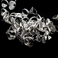 Zinklegering ringen, Zinc Alloy, uniseks, zilver, 21x21x4mm, 100pC's/Bag, Verkocht door Bag