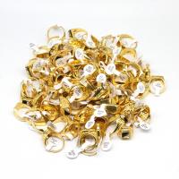 Tibetan Style Finger Ring, with Resin, for woman & with rhinestone, golden, 20x20x3mm, 100PCs/Bag, Sold By Bag