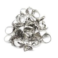 Tibetan Style Finger Ring, for woman, silver color, 20x20x3mm, 100PCs/Bag, Sold By Bag