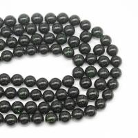 Natural Green Goldstone Beads, Round, DIY & different size for choice, black, Sold Per 38 cm Strand