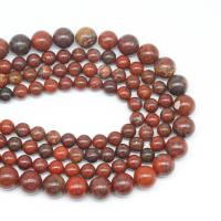 Jasper brecciated Beads, Runde, du kan DIY & forskellig størrelse for valg, rød, Solgt Per 38 cm Strand
