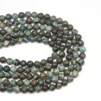 Afrikanischer Blutstein Perle, rund, DIY & verschiedene Größen vorhanden, grün, verkauft per 38 cm Strang