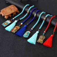 Ornamenti pendenti, nero Sandalo, with vetro lavorato & ottone, stile folk & buddista gioielli, 480mm, 58x33mm, 90mm, Venduto da PC