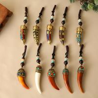 Hanging Ornaments Zinc Alloy with Resin & Brass Horn plated folk style & Unisex nickel lead & cadmium free Sold By PC