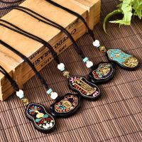 Buddhistischer Schmuck Halskette, Schwarz Sandelholz, mit Messing, Vintage & Folk-Stil & unisex & verschiedene Stile für Wahl, verkauft per ca. 15 ZollInch Strang