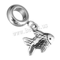 Stainless Steel European Pendants, Fish, without troll & blacken, 3x12x9mm, 11x11x3mm, Hole:Approx 5mm, 10PCs/Lot, Sold By Lot