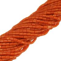 Natural Coral Beads Column DIY reddish orange Approx 0.5mm Length Approx 16 Inch Approx Sold By Lot