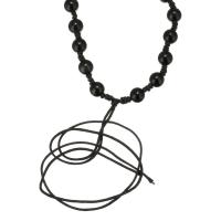 Fashion Ketting Cord, Obsidian, Verstelbare & uniseks, zwart, 6mm, Lengte Ca 21-28 inch, Verkocht door PC