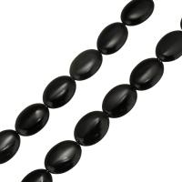Perles obsidienne noire, ovale, noire, 18x13x5.5mm, Trou:Environ 1mm, Vendu par Environ 15.5 pouce brin