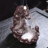 Backflow Incense Burner, Porcelain, plated, for home and office & durable, 155x170x110mm, Sold By PC