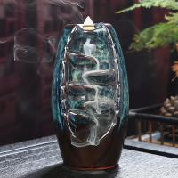 Backflow Incense Burner, Porcelain, plated, for home and office & durable, more colors for choice, 95x180mm, Sold By PC