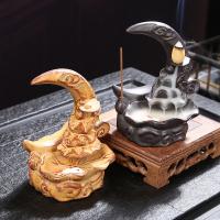 Backflow Incense Burner, Porcelain, plated, for home and office & durable, more colors for choice, 100x80x125mm, Sold By PC
